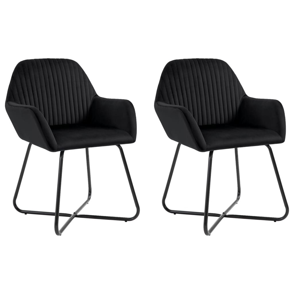 Valgomojo kėdės, 2 vnt., juodos spalvos, aksomas kaina | pigu.lt