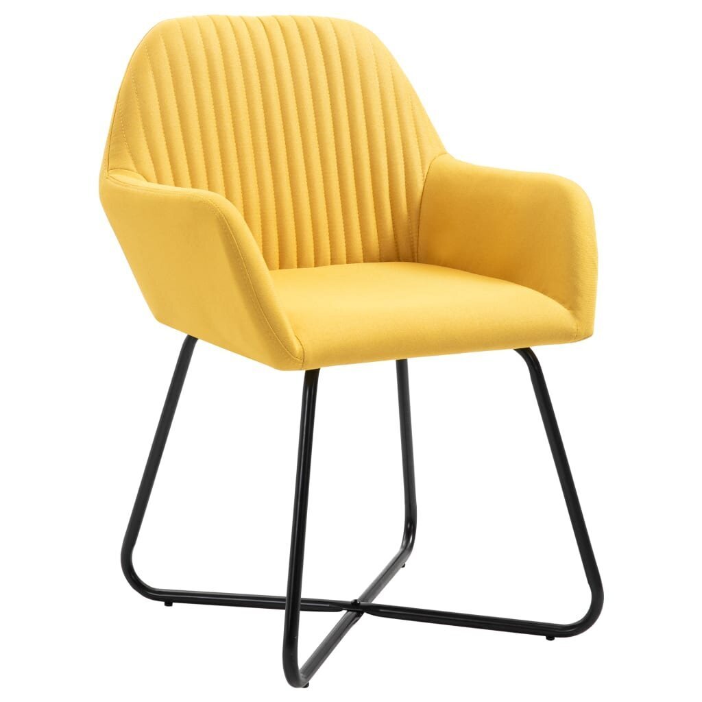Valgomojo kėdės, 2vnt., geltonos spalvos, audinys kaina ir informacija | Virtuvės ir valgomojo kėdės | pigu.lt