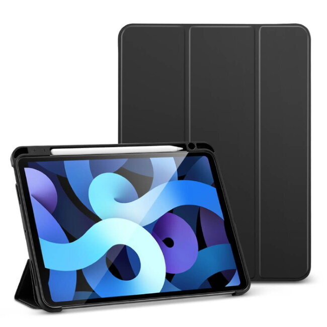 ESR Rebound series Ultra-thin & Hard Book case with stand for Apple iPad Air 4 10.9" (2020) Black kaina ir informacija | Planšečių, el. skaityklių dėklai | pigu.lt