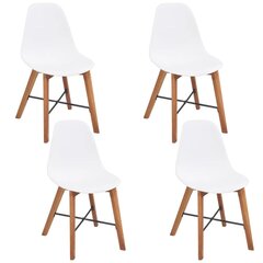 vidaXL Valgomojo kėdės, 4vnt., baltos, plastikas kaina ir informacija | Virtuvės ir valgomojo kėdės | pigu.lt