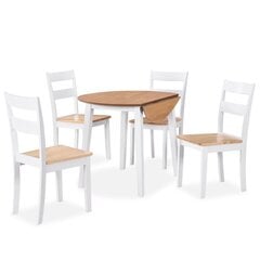 Valgomojo komplektas, 5 dalių, baltas цена и информация | Комплекты мебели для столовой | pigu.lt