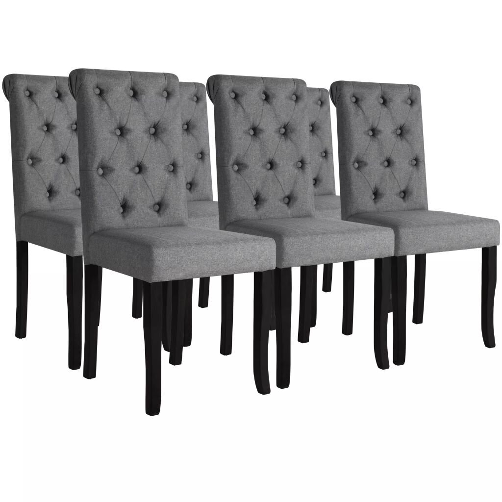 Valgomojo kėdės, 6 vnt., tamsiai pilkos spalvos цена и информация | Virtuvės ir valgomojo kėdės | pigu.lt