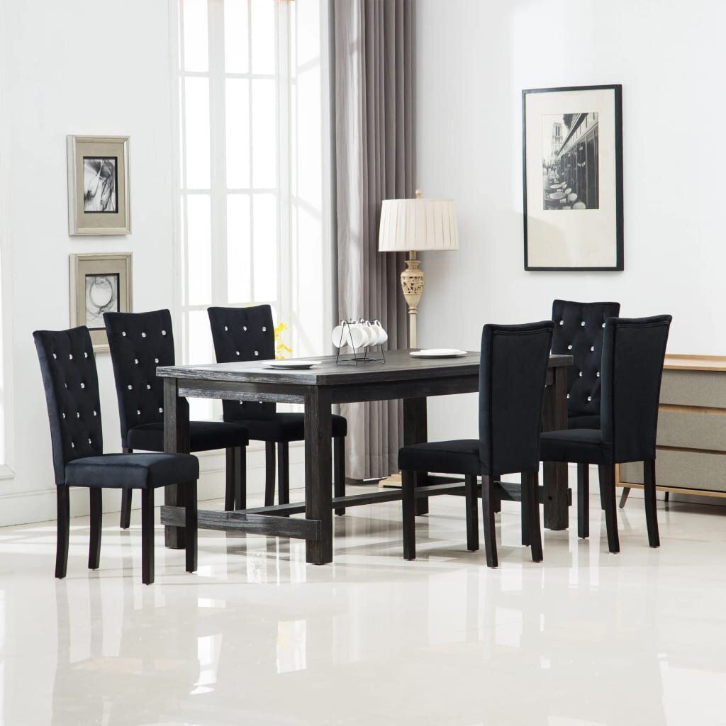 Valgomojo kėdės, 6 vnt., juodos kaina ir informacija | Virtuvės ir valgomojo kėdės | pigu.lt