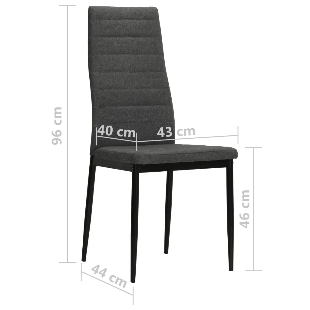 Valgomojo kėdės, 6vnt., tamsiai pilkos spalvos kaina ir informacija | Virtuvės ir valgomojo kėdės | pigu.lt