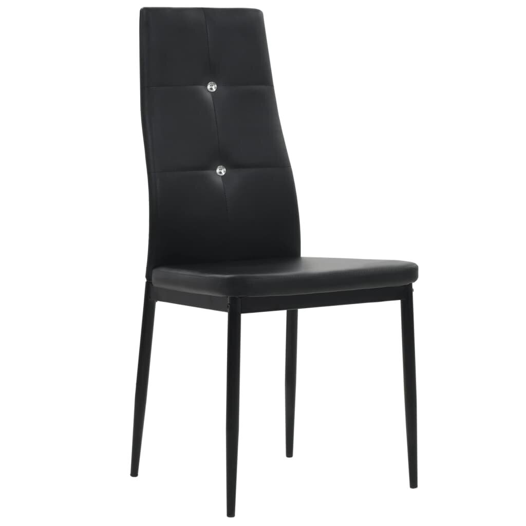 Valgomojo kėdės, 6vnt., juodos, dirbtinė oda kaina ir informacija | Virtuvės ir valgomojo kėdės | pigu.lt