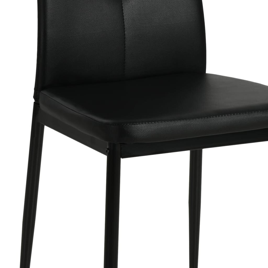 Valgomojo kėdės, 6vnt., juodos, dirbtinė oda kaina ir informacija | Virtuvės ir valgomojo kėdės | pigu.lt