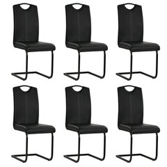 Gembinės valgomojo kėdėsvidaXL, 6vnt., juodos kaina ir informacija | Virtuvės ir valgomojo kėdės | pigu.lt