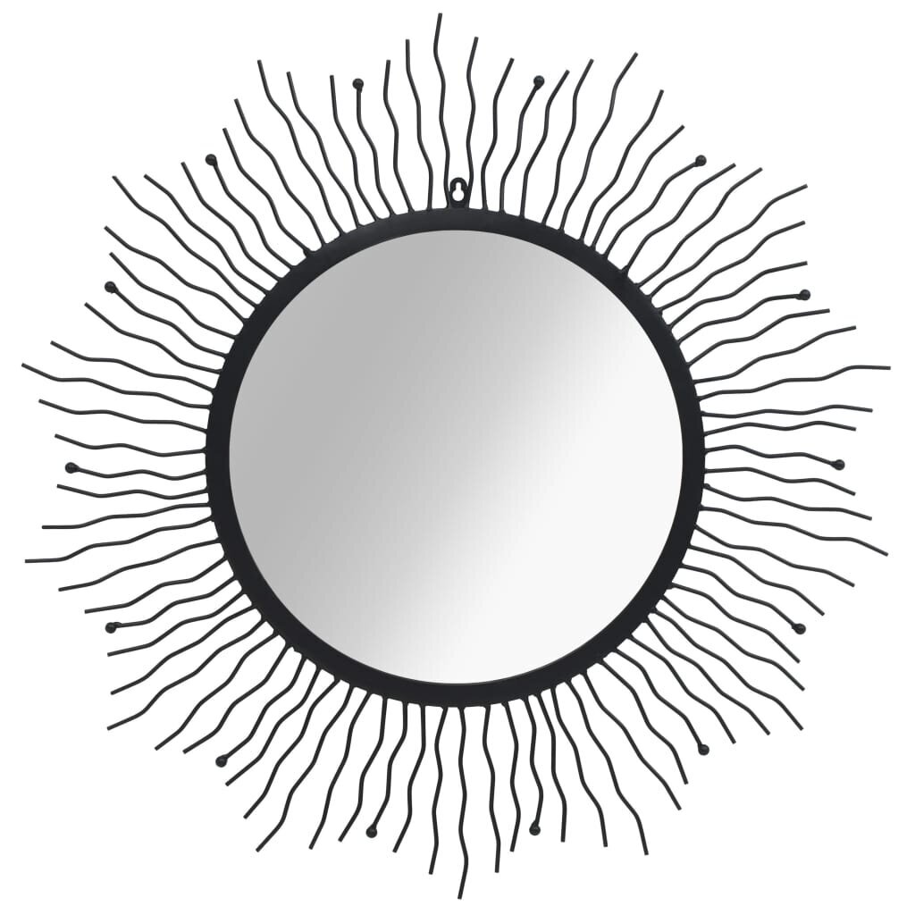 Sodo sieninis veidrodis, 80 cm, juodas kaina ir informacija | Veidrodžiai | pigu.lt