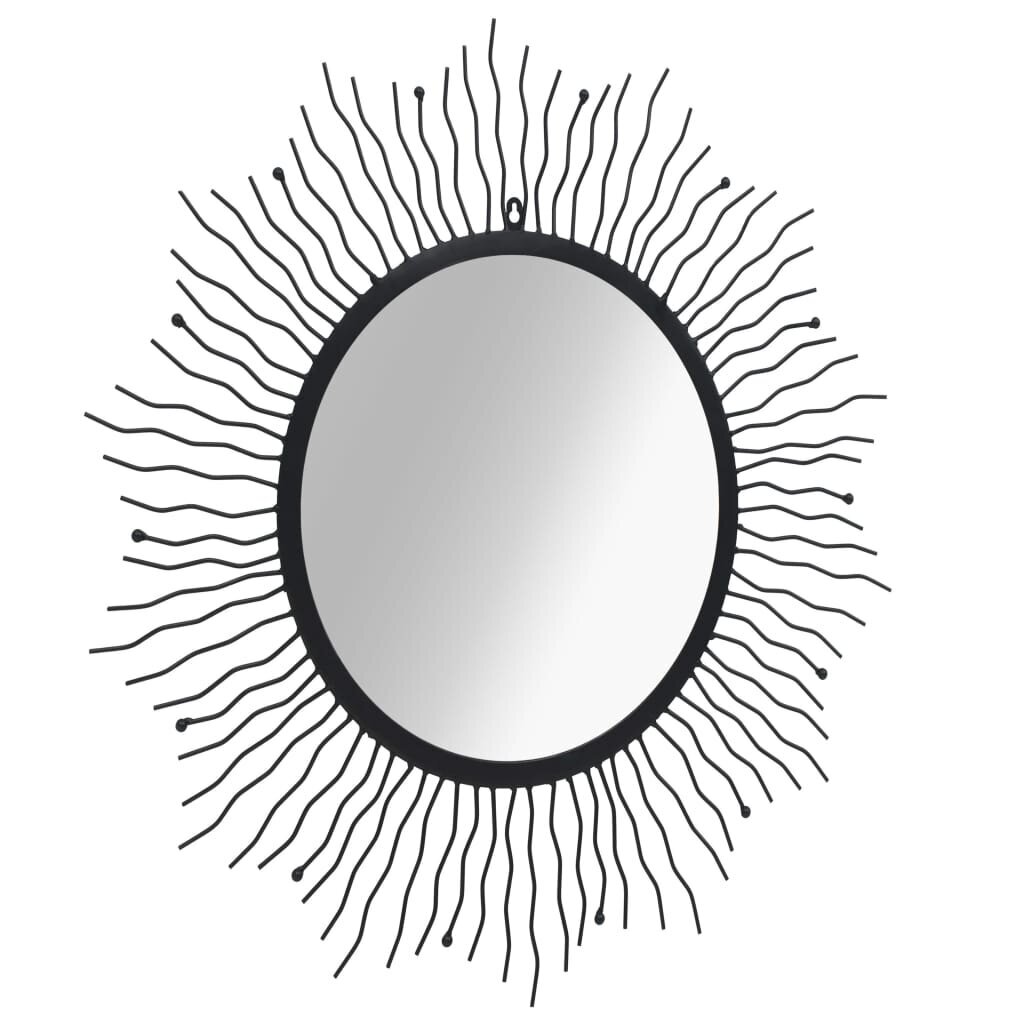 Sodo sieninis veidrodis, 80 cm, juodas цена и информация | Veidrodžiai | pigu.lt