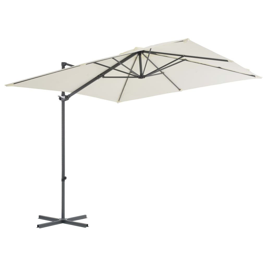 Lauko skėtis su nešiojamu pagrindu, smėlio spalvos kaina ir informacija | Skėčiai, markizės, stovai | pigu.lt