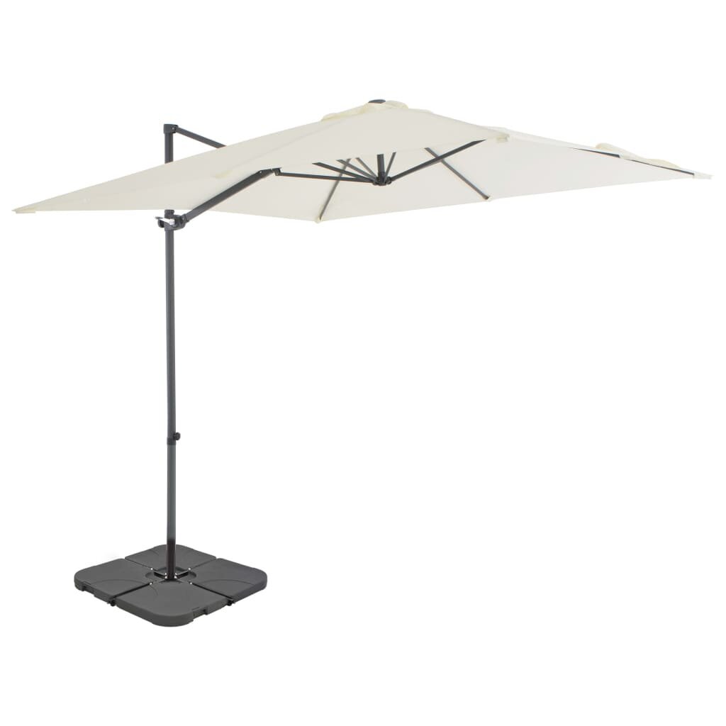Lauko skėtis su nešiojamu pagrindu, smėlio spalvos kaina ir informacija | Skėčiai, markizės, stovai | pigu.lt