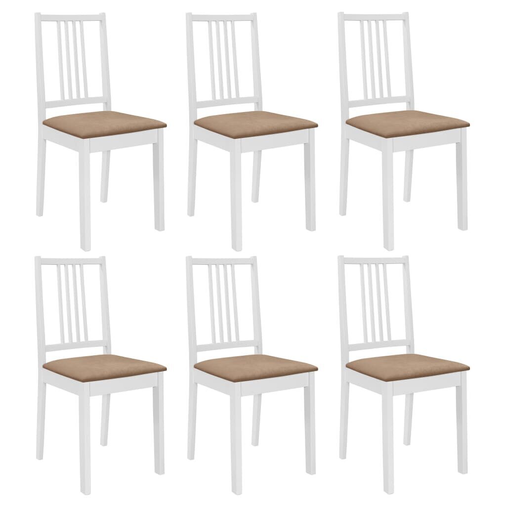 Valgomojo kėdės, 6 vnt, baltos kaina ir informacija | Virtuvės ir valgomojo kėdės | pigu.lt