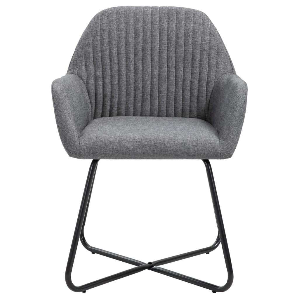 Valgomojo kėdės, 6 vnt., tamsiai pilkos, audinys (3x249808) kaina ir informacija | Virtuvės ir valgomojo kėdės | pigu.lt