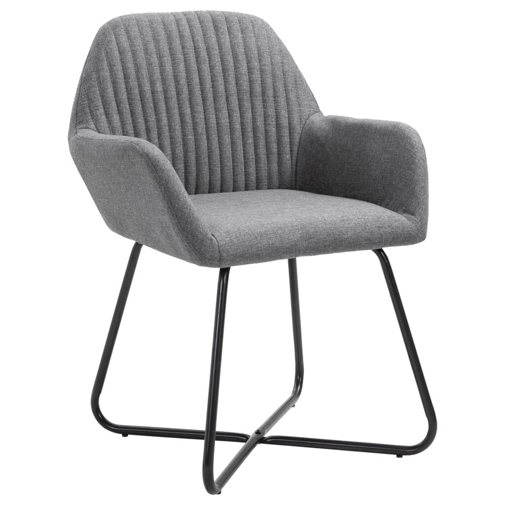 Valgomojo kėdės, 6 vnt., tamsiai pilkos, audinys (3x249808) цена и информация | Virtuvės ir valgomojo kėdės | pigu.lt