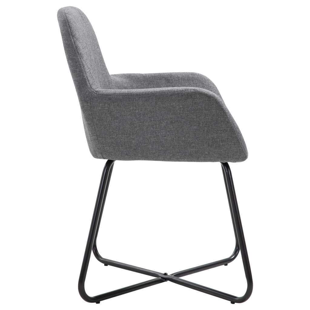 Valgomojo kėdės, 6 vnt., tamsiai pilkos, audinys (3x249808) цена и информация | Virtuvės ir valgomojo kėdės | pigu.lt