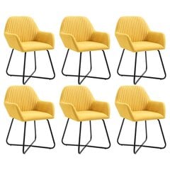 Обеденные стулья, 6шт, желтые цена и информация | Стулья для кухни и столовой | pigu.lt