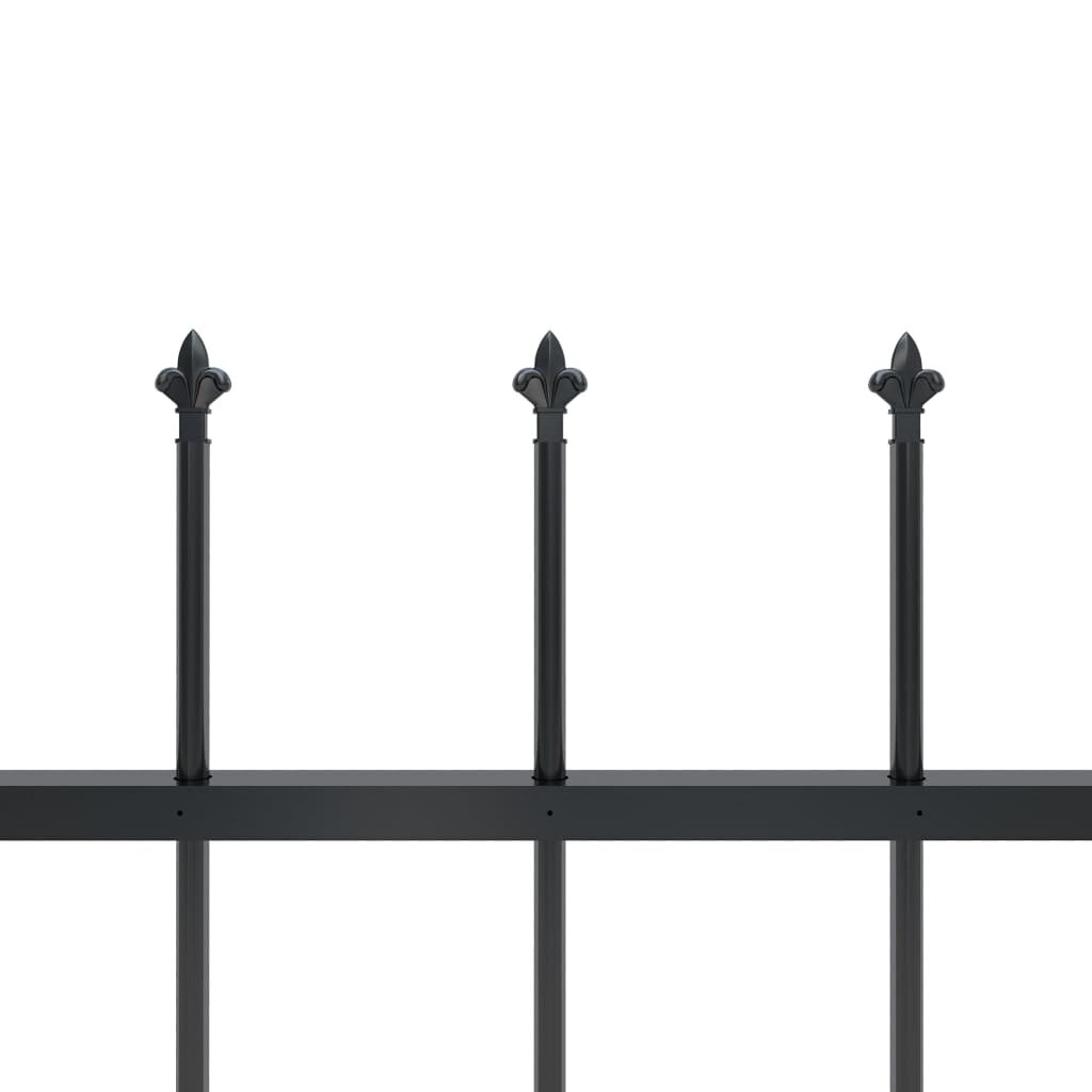 Sodo tvora su iečių viršugal., 8,5x0,6m, plienas, juoda kaina ir informacija | Tvoros ir jų priedai | pigu.lt