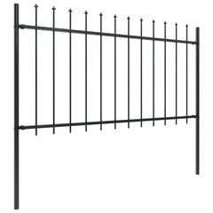 Sodo tvora su iečių viršugal., 5,1x1m, plienas, juoda kaina ir informacija | Tvoros ir jų priedai | pigu.lt