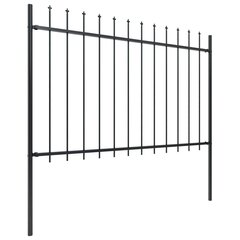 Sodo tvora su iečių viršugal., 3,4x1,2m, plienas, juoda kaina ir informacija | Tvoros ir jų priedai | pigu.lt