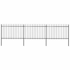 Sodo tvora su iečių viršugal., 5,1x1,2m, plienas, juoda kaina ir informacija | Tvoros ir jų priedai | pigu.lt