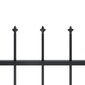 Sodo tvora su iečių viršugal., 10,2x1,2m, plienas, juoda kaina ir informacija | Tvoros ir jų priedai | pigu.lt