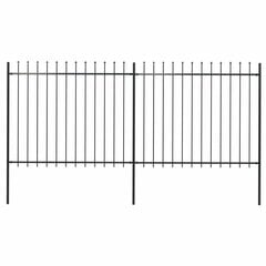 Sodo tvora su iečių viršugal., 3,4x1,5m, plienas, juoda kaina ir informacija | Tvoros ir jų priedai | pigu.lt