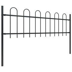 Sodo tvora su apvaliais viršugaliais, 5,1x0,6 m, plienas, juoda kaina ir informacija | Tvoros ir jų priedai | pigu.lt