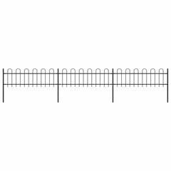 Sodo tvora su apvaliais viršugaliais, 5,1x0,6 m, plienas, juoda kaina ir informacija | Tvoros ir jų priedai | pigu.lt