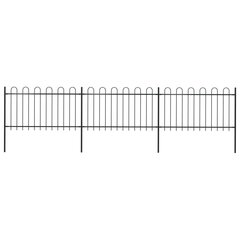 Sodo tvora su apvaliais viršugaliais, 5,1x1 m, plienas, juoda kaina ir informacija | Tvoros ir jų priedai | pigu.lt
