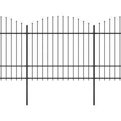 vidaXL Sodo tvora su iečių viršug., juoda, (1,5-1,75)x8,5m, plienas цена и информация | Заборы и принадлежности к ним | pigu.lt