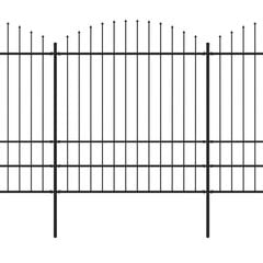 vidaXL Sodo tvora su iečių viršug., juoda, (1,75-2)x10,2m, plienas цена и информация | Заборы и принадлежности к ним | pigu.lt