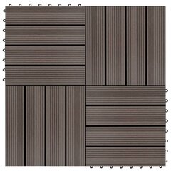 Grindų plytelės, 22 vnt., 30x30 cm, 2m², WPC, tamsiai rudos цена и информация | Террасный пол | pigu.lt