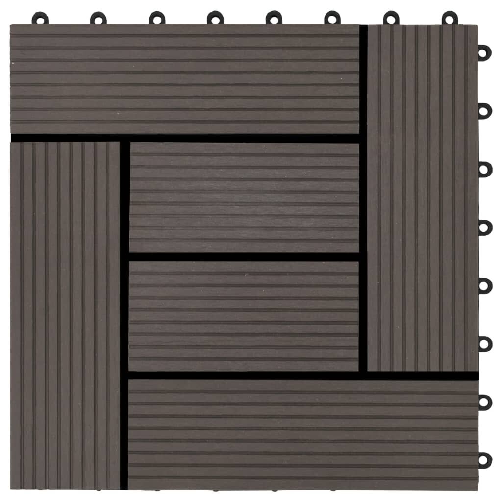 Grindų plytelės WPC, 30x30cm, rudos kaina ir informacija | Terasos grindys | pigu.lt