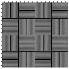 Grindų plytelės WPC, 30x30 cm, pilkos kaina ir informacija | Terasos grindys | pigu.lt