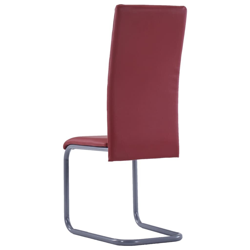 Gembinės valgomojo kėdės, 6vnt., raudonos, dirbtinė oda kaina ir informacija | Virtuvės ir valgomojo kėdės | pigu.lt