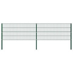 Tvoros segmentai su stulpais, žalios sp., 3,4x0,8m, geležis kaina ir informacija | Tvoros ir jų priedai | pigu.lt