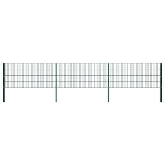 Tvoros segmentai su stulpais, žalios sp., 5,1x0,8m, geležis kaina ir informacija | Tvoros ir jų priedai | pigu.lt