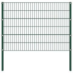 Tvoros segmentai su stulpais, žalios sp., 5,1x1,2m, geležis kaina ir informacija | Tvoros ir jų priedai | pigu.lt