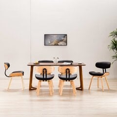 Обеденные стулья, 6 шт., черные цена и информация | Стулья для кухни и столовой | pigu.lt