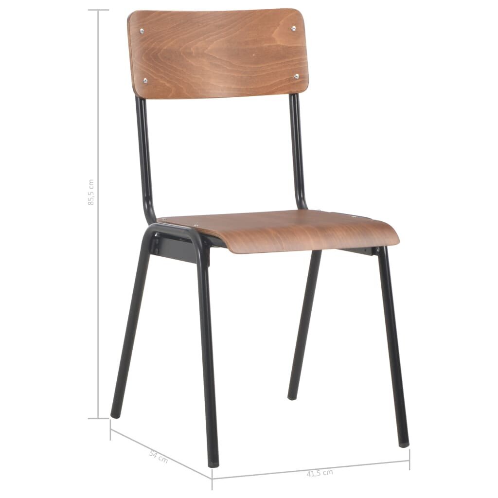Valgomojo kėdės, 6 vnt., rudos sp., fanera (280084+280085) kaina ir informacija | Virtuvės ir valgomojo kėdės | pigu.lt