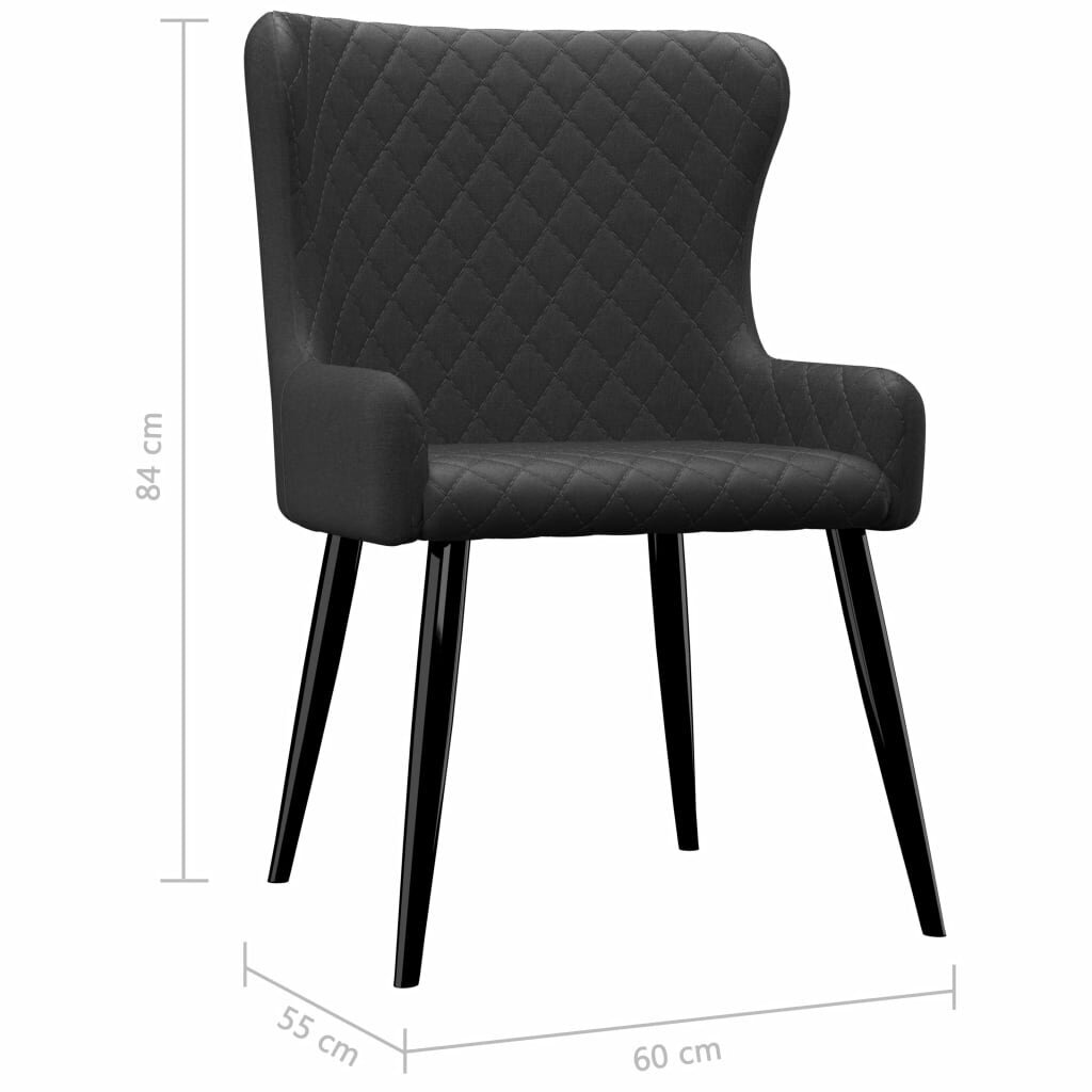Valgomojo kėdės, 6 vnt., juodos, 3x282521 kaina ir informacija | Virtuvės ir valgomojo kėdės | pigu.lt