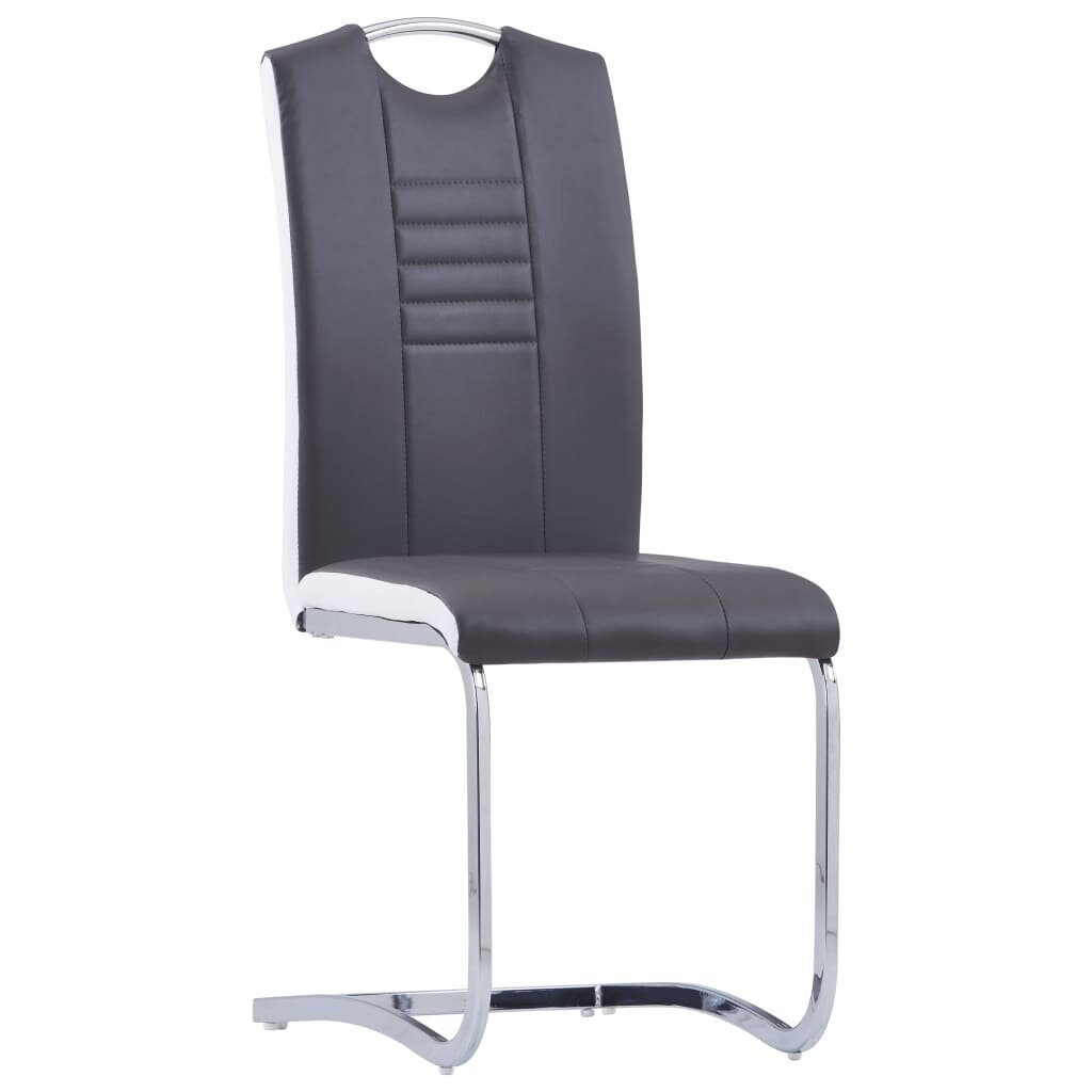 Gembinės valgomojo kėdės, pilkos, dirbtinė oda kaina ir informacija | Virtuvės ir valgomojo kėdės | pigu.lt
