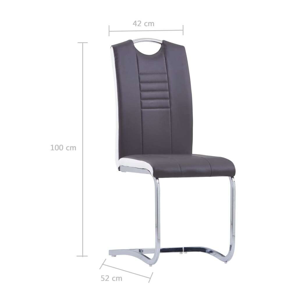 Gembinės valgomojo kėdės, pilkos, dirbtinė oda kaina ir informacija | Virtuvės ir valgomojo kėdės | pigu.lt