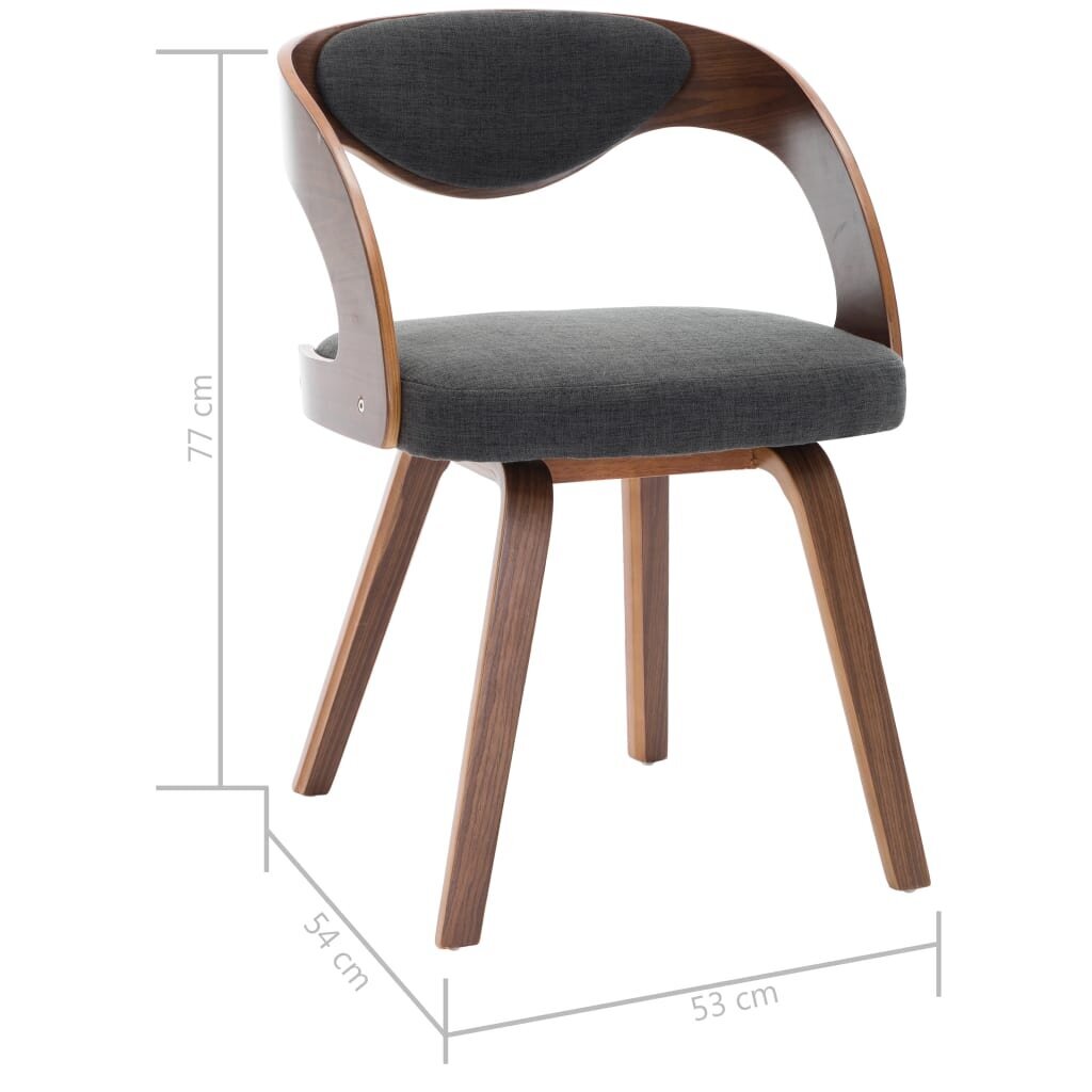 Valgomojo kėdės, 6vnt., tamsiai pilkos kaina ir informacija | Virtuvės ir valgomojo kėdės | pigu.lt