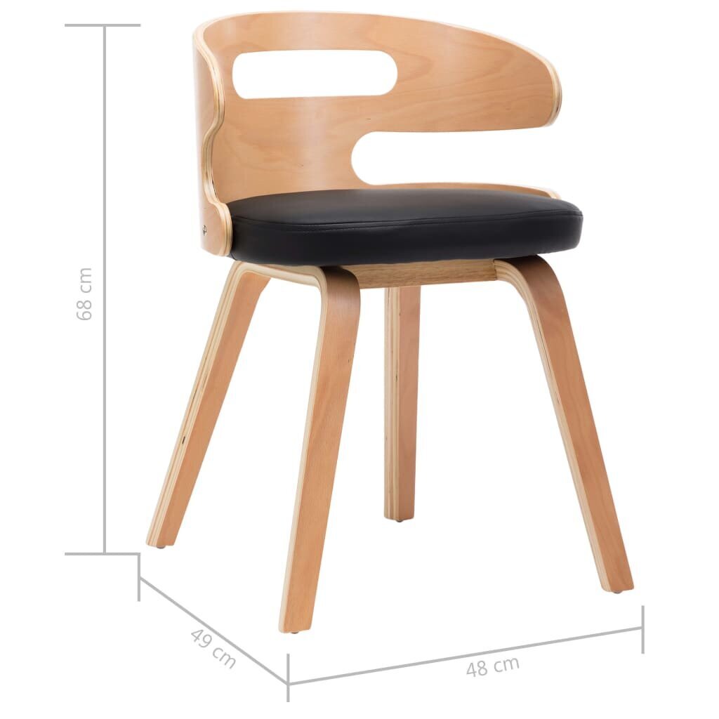 Valgomojo kėdės, 6 vnt, juodos kaina ir informacija | Virtuvės ir valgomojo kėdės | pigu.lt