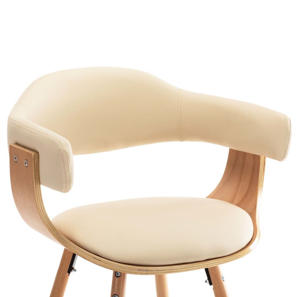 Valgomojo kėdės, 4 vnt., kreminės, dirbtinė oda ir mediena kaina ir informacija | Virtuvės ir valgomojo kėdės | pigu.lt