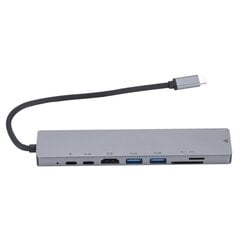 RoGer USB-C Hub 8in1 with USB C x2 / USB 3.0 x2 / RJ45 / HDMI / SD card reader / TF card reader kaina ir informacija | Adapteriai, USB šakotuvai | pigu.lt