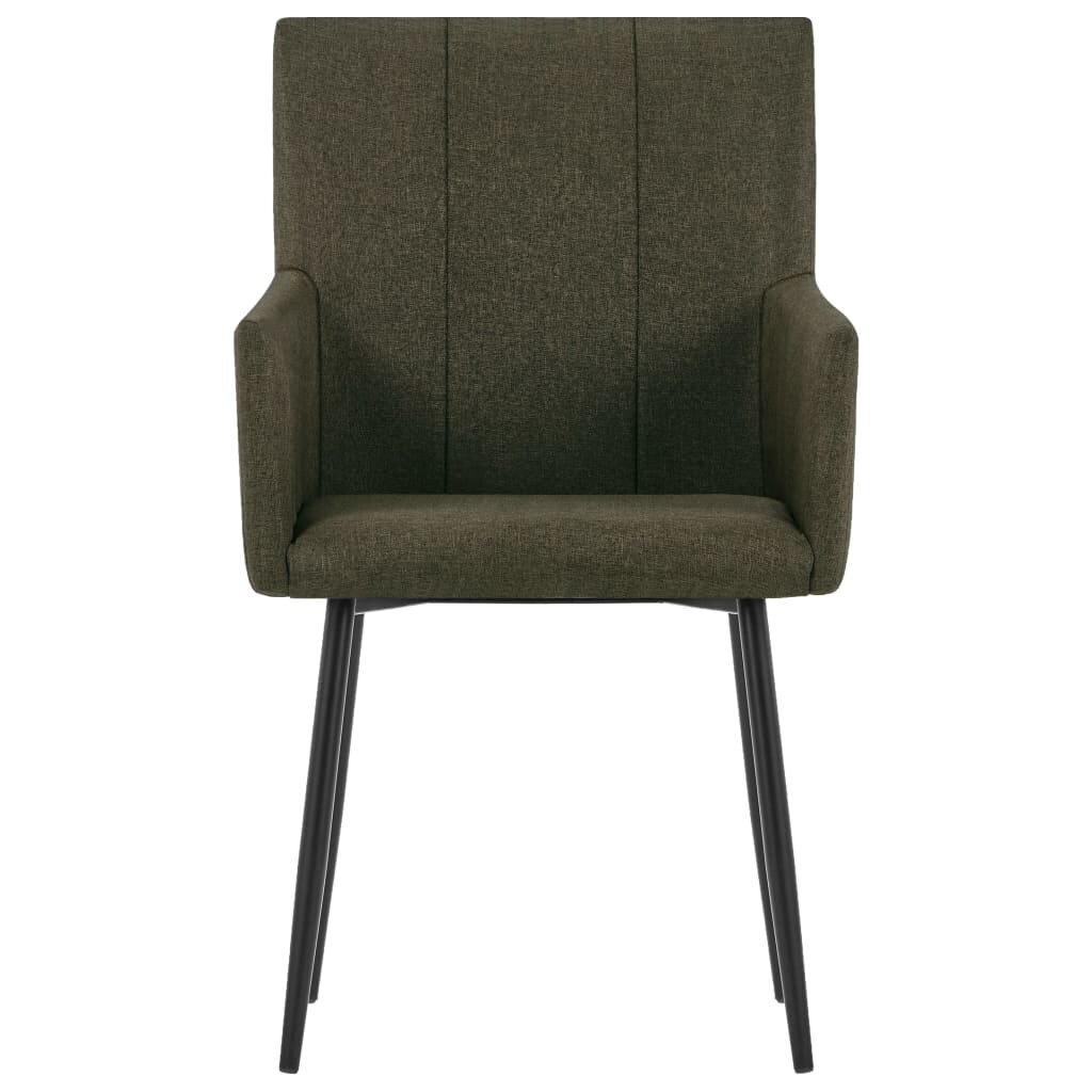 Valgomojo kėdės su porankiais, 4vnt., rudos spalvos, audinys kaina ir informacija | Virtuvės ir valgomojo kėdės | pigu.lt