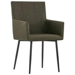 Valgomojo kėdės su porankiais, 6vnt., rudos spalvos, audinys kaina ir informacija | Virtuvės ir valgomojo kėdės | pigu.lt
