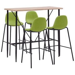 Baro baldų komplektas, 5 dalių, žalios spalvos, audinys kaina ir informacija | Valgomojo komplektai | pigu.lt